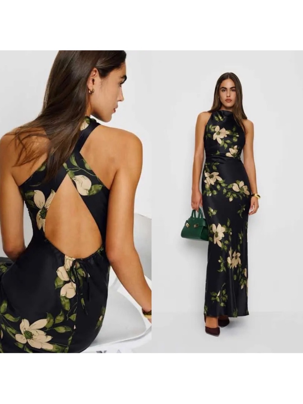 Reformation Anaiis Silk Maxi Dress in Mood For Love
